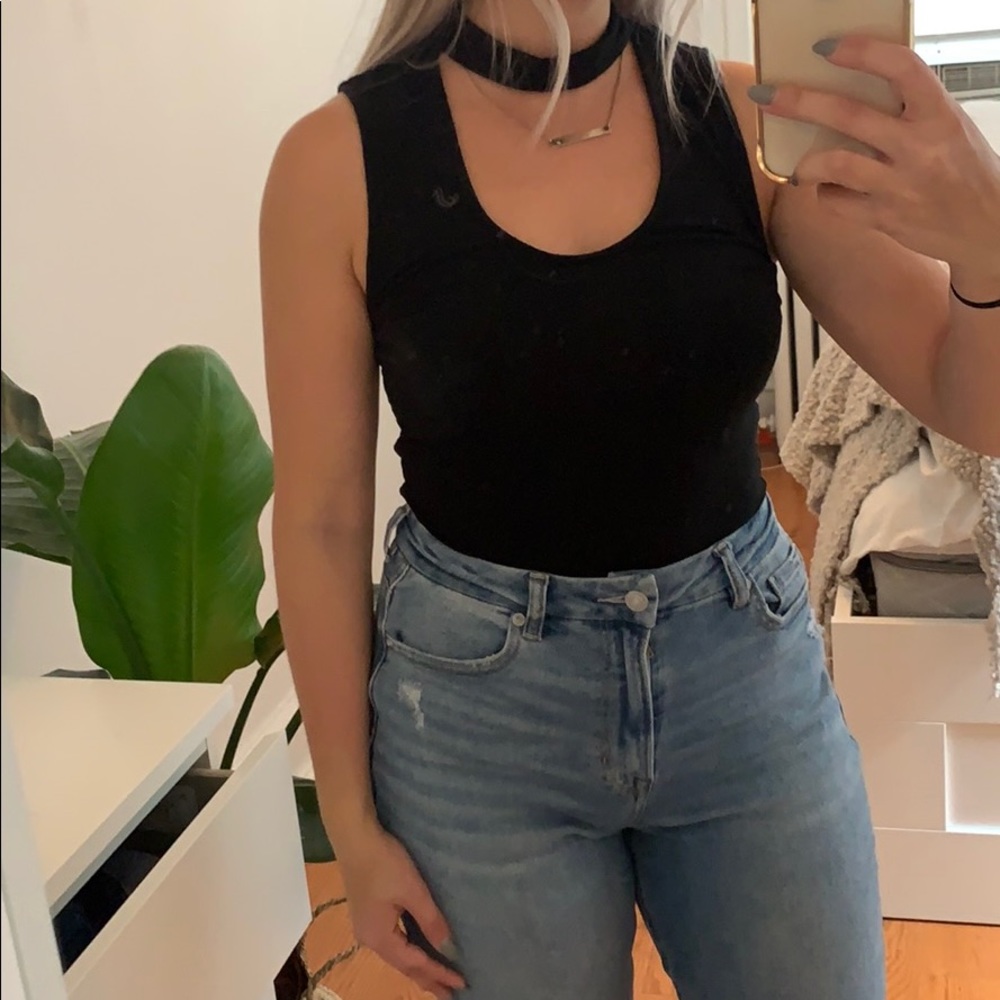 Black choker tank top